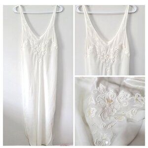 Cinema Etoile Nightgown XL Lingerie Long White Wedding Night Pearls Sequins
